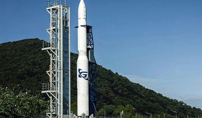Une photo non datée publiée par Gilmour Space Technologies le 14 mai 2025 montre une fusée Eris à trois étages près de Bowen, sur la côte est de l'Australie