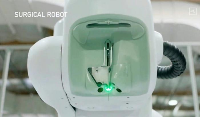 Image tirée d'une vidéo de présentation du robot-chirurgien de la société d'Elon Musk, Euralink, le 28 août 2020