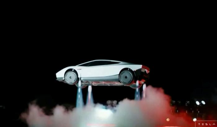 "Fliegende Autos sind Wirklichkeit": Tesla-Chef Elon Musk hat den lange erwarteten neuen Roadster des US-Elektroautobauers vorgestellt, der in der "Thrust"-Version mit Schubdüsen kurze Strecken in der Luft zurücklegen kann.