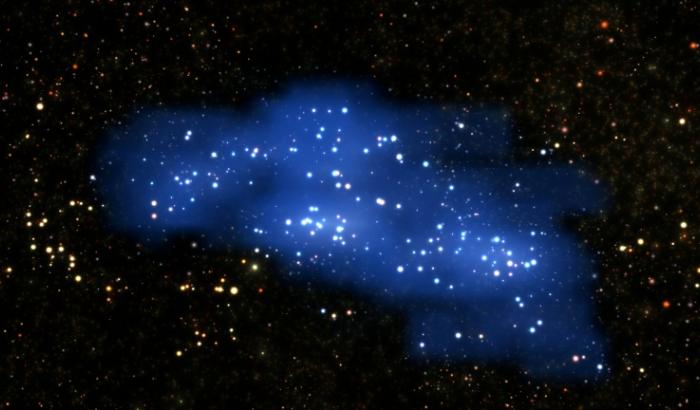 Une photo publiée le 17 octobre 2018 par l'Observatoire européen australe, montrant le groupe d'amas de galaxies découvert par un groupe d'astronomes