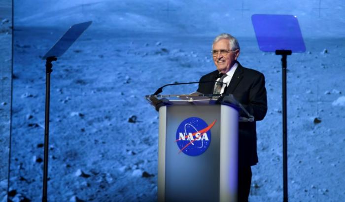 Harrison Schmitt, astronaute d'Apollo 17 ayant marché sur la Lune, à Houston le 5 mars 2024