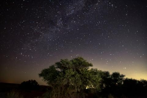 La Voie lactée vue depuis le désert du Néguev, au sud d'Israël, le 12 août 2023