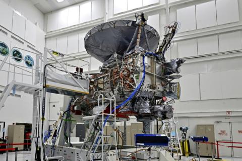 La sonde spatiale Clipper de la NASA au Jet Propulsion Laboratory de Pasadena, en Californie, le 11 avril 2024