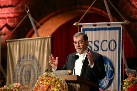 Le chercheur Alain Aspect, prix Nobel de physique en 2022, à Stockholm le 10 décembre 2022