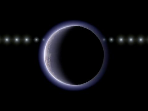 Illustration non datée, diffusée le 4 mai 2026, d'un corps glacé nommé (612533) 2002 XV93, au-delà de Pluton, qui présenterait des signes d'une atmosphère, selon des astronomes japonais