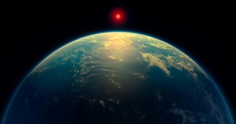 Vue d'artiste de l'exoplanète K2-18b, publiée par N. Madhusudhan/Université de Cambridge, le 17 avril 2025