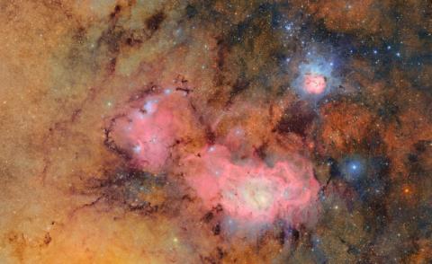 Sternen-Kindergärten in leuchtendem Rosa und Orangerot: Wissenschaftler des neu errichteten Vera Rubin-Observatoriums in Chile haben am Montag erste Aufnahmen weit entfernter Galaxien veröffentlicht.