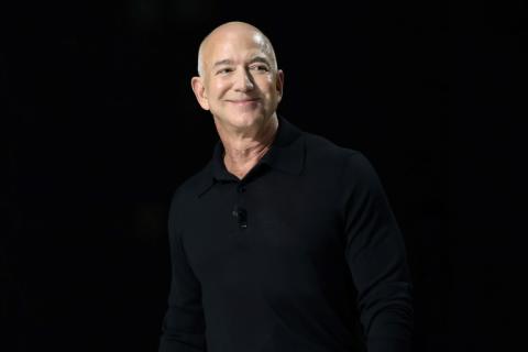 Jeff Bezos, fondateur d'Amazon et de Blue Origin, le 4 décembre 2024 à New York