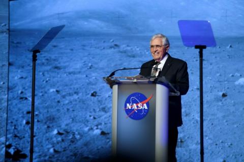 Harrison Schmitt, astronaute d'Apollo 17 ayant marché sur la Lune, à Houston le 5 mars 2024