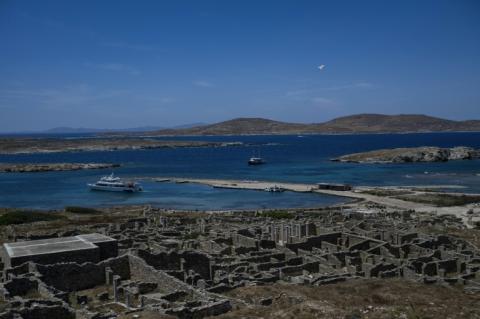 Le site archéologique de l'île de Délos, le 24 mai 2024