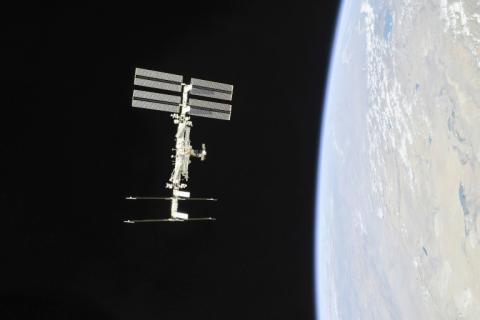 La Station spatiale internationale photographiée en novembre 2018 depuis un fusée Soyouz