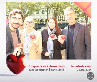 Photo: Une partie de l’équipe du laboratoire de recherche cardiovasculaire du LIH (à droite sur la photo : Yvan Devaux) lors de la Journée Mondiale du Cœur, qui a eu lieu samedi 28 septembre dernier Place d’Armes à Luxembourg. Cette journée (World Heart Day) a pour but de sensibiliser le public aux risques cardiovasculaires et à la recherche qui est faite au Luxembourg dans ce domaine.