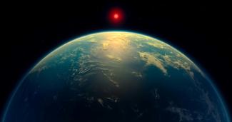 Vue d'artiste de l'exoplanète K2-18b, publiée par N. Madhusudhan/Université de Cambridge, le 17 avril 2025