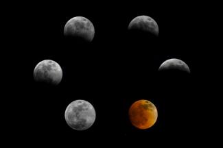 The cycle of March's eclipse seen from Colombia