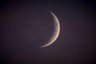 Croissant de Lune, photographié au dessus de Tours, le 2 septembre 2019