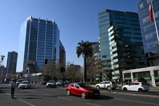 Le centre financier de Santiago, au Chili, le 5 septembre 2025