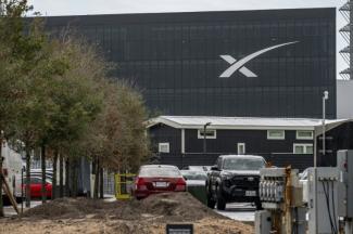 Le bâtiment de SpaceX à Starbase, le 28 mai 2025 au Texas